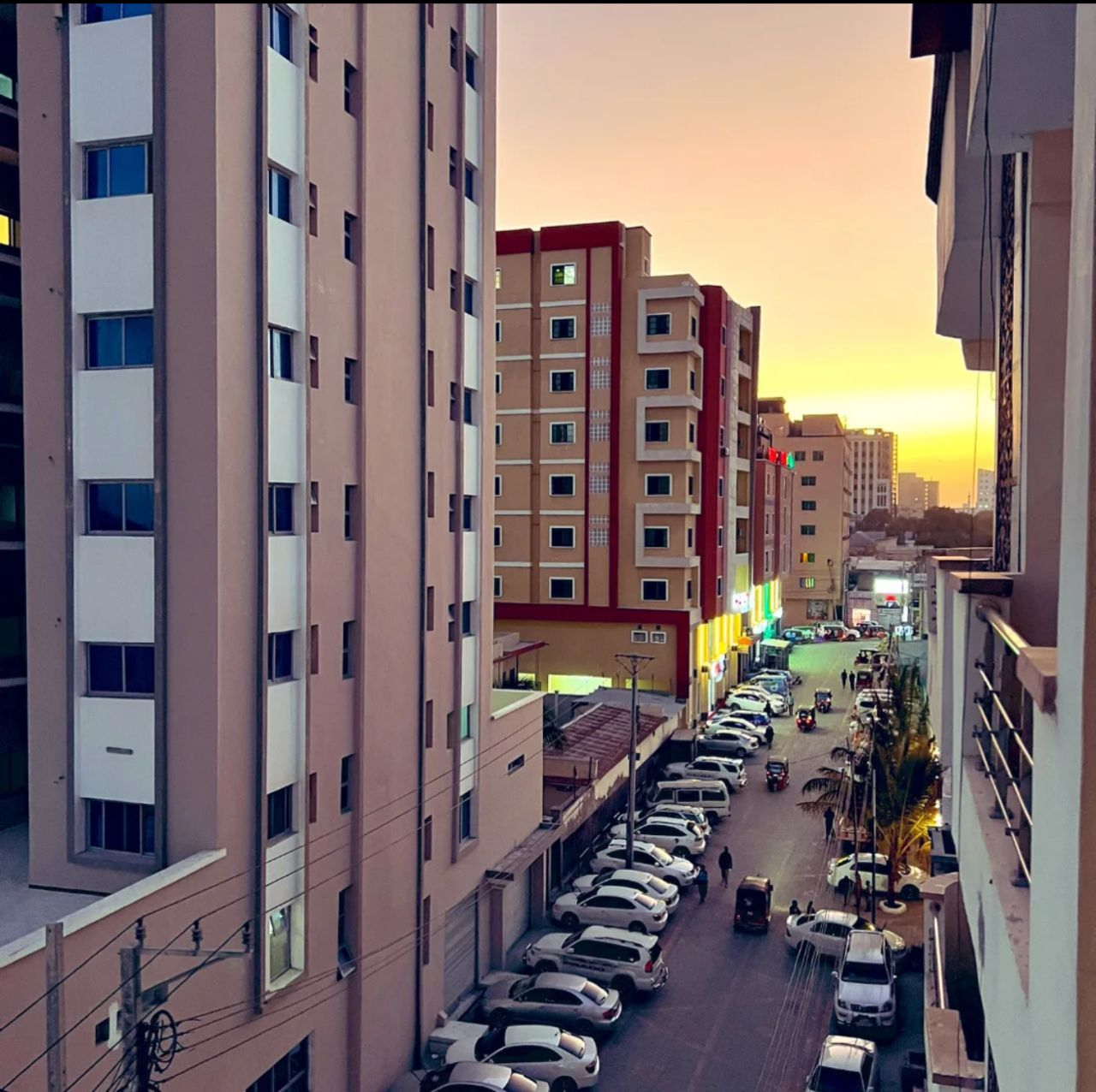 Modern apartment buildings